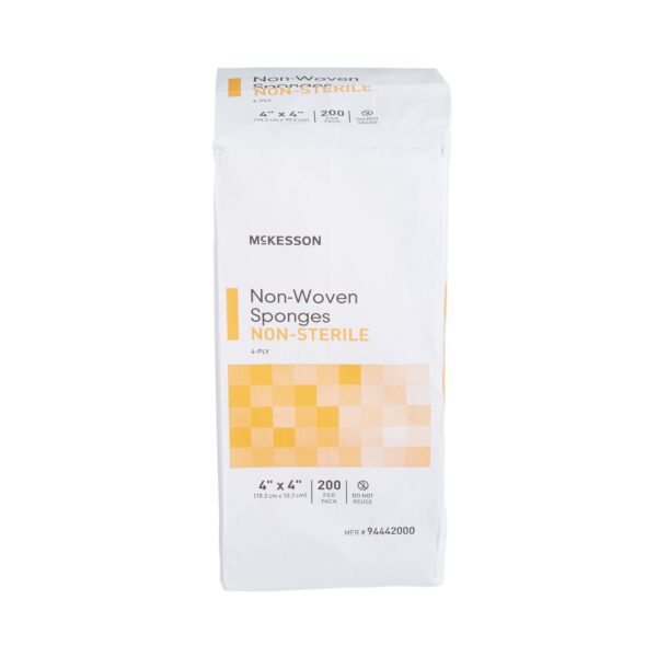 McKesson Nonwoven Sponge 4 x 4 Inch, 4-Ply - Ideal for Medical Cleaning and Wound Care - Image 3