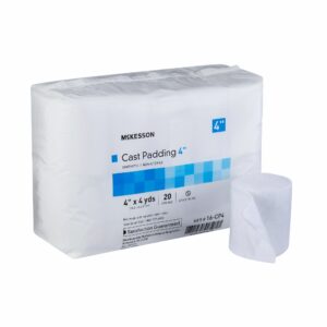 McKesson White Polyester Cast Padding 4 Inch x 4 Yard for Comfortable Cast Application