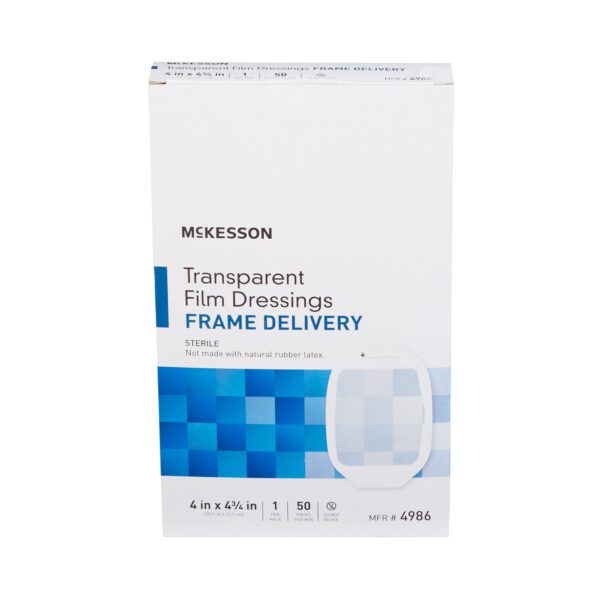 McKesson Octagonal Sterile Transparent Film Dressing - 4 x 4-3/4 Inch - Image 4