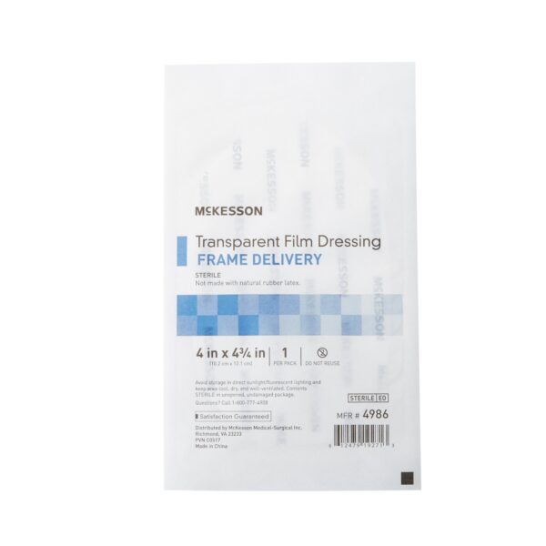 McKesson Octagonal Sterile Transparent Film Dressing - 4 x 4-3/4 Inch - Image 3