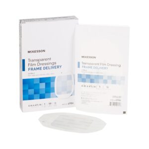McKesson Octagonal Sterile Transparent Film Dressing - 4 x 4-3/4 Inch