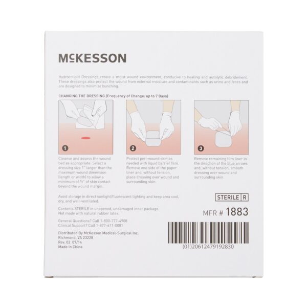 McKesson Hydrocolloid Dressing 4 x 4 Inch Thin, Sterile, Moist Environment for Wound Healing - Image 5