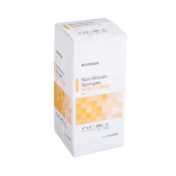 McKesson Nonwoven Sponge 4 x 4 Inch, 4-Ply - Ideal for Medical Cleaning and Wound Care - Image 4