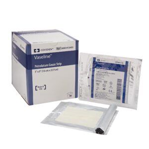 VaselineTM Petrolatum Impregnated Dressing - 3 x 9 Inch Mesh Gauze Sterile Medical Dressing