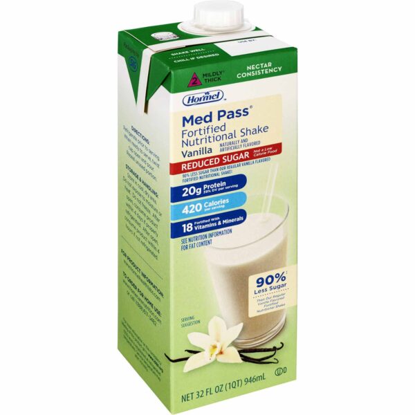 Med Pass? Reduced Sugar Vanilla Fortified Nutritional Shake * 32 oz Carton for Adult Oral Supplementation - Image 2
