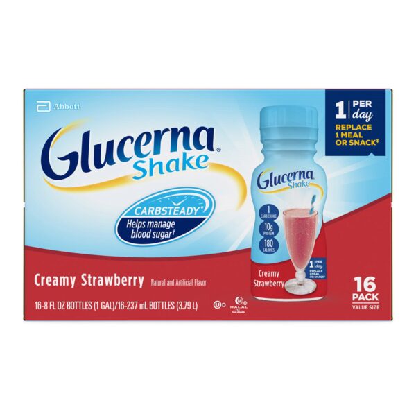 Glucerna Original Shake Strawberry Flavor 8 oz Bottle | Supports Blood Sugar Management & Kidney Health - Image 3