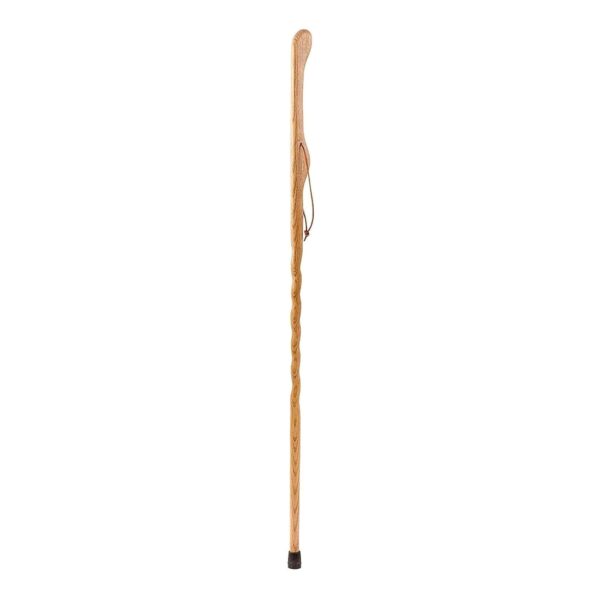 Brazos* Twisted Oak Hitchhiker Walking Stick - 55 Inch Handcrafted Cane with Rubber Tip in Tan - Image 2