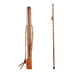 Brazos* Twisted Oak Hitchhiker Walking Stick - 58-Inch with Handcrafted Oak Handle and Rubber Tip