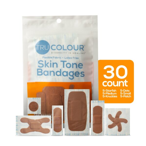 TruColour? Brown Adhesive Bandages, Assorted Shapes and Sizes - Waterproof Fabric Wound Care - Image 3