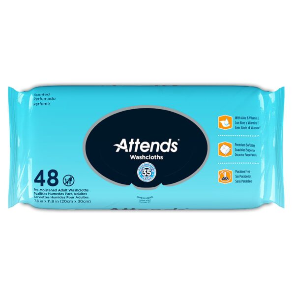 Attends® Scented Personal Cleansing Wipes with Aloe and Vitamin E (48 Pack, Soft Pack) - Image 3