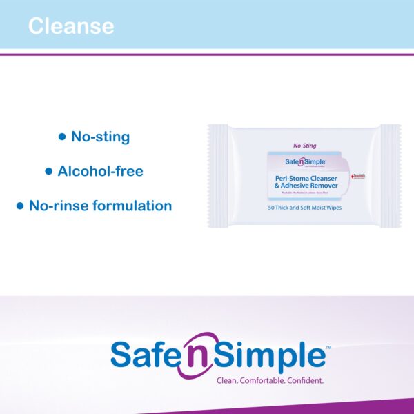 Safe n Simple™ Adhesive Remover Wipes – Gentle, Alcohol-Free Peri-Stoma Skin Care (50 Count) - Image 8