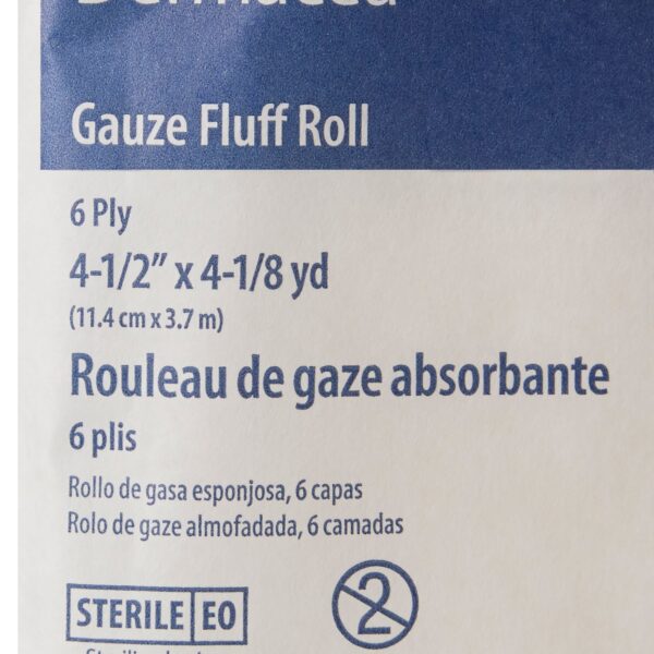 Dermacea* Sterile Fluff Bandage Roll 4-1/2 Inch x 4-1/10 Yard, 6-Ply - Conforming Gauze for Wound Care - Image 5