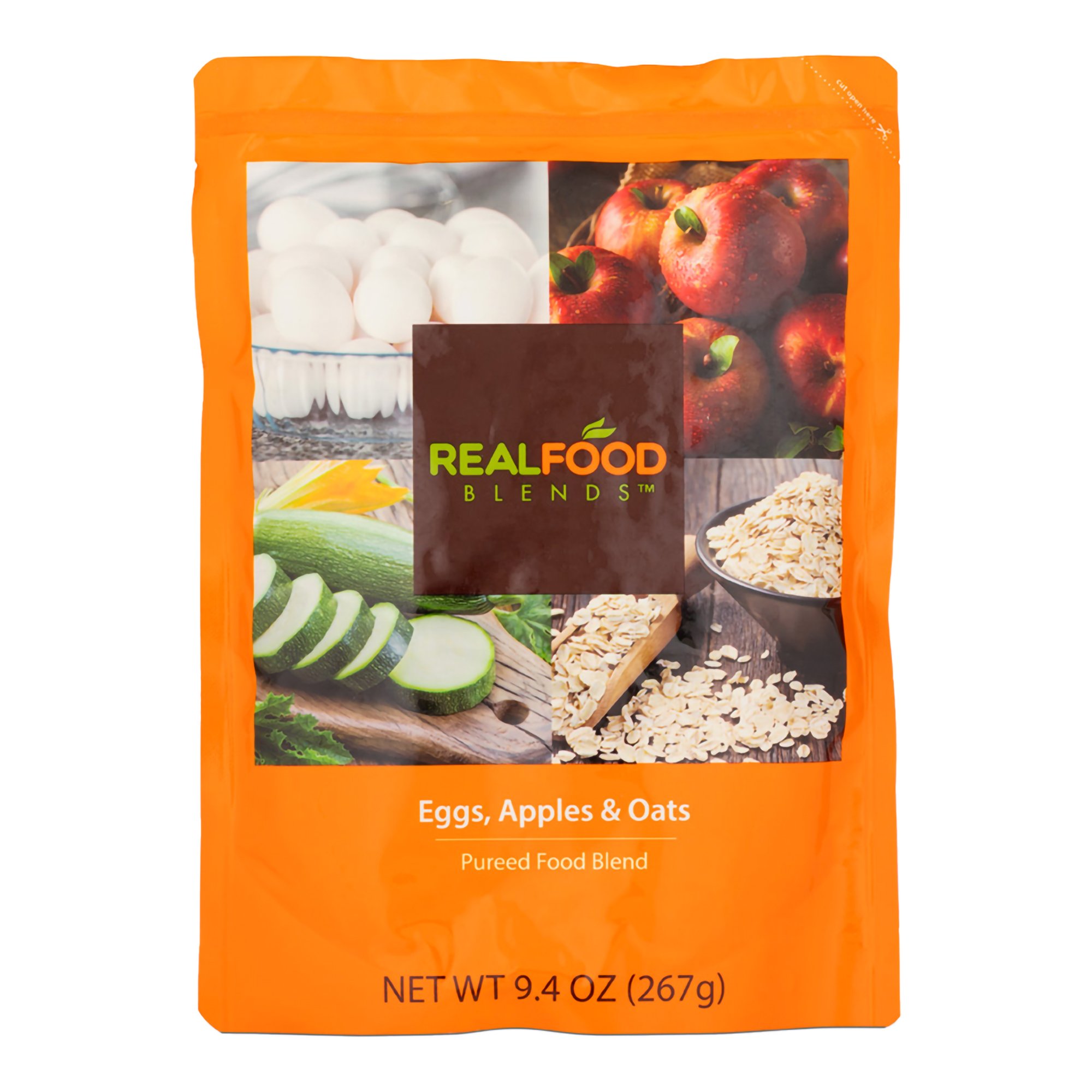 Real Food Blends Eggs, Apples & Oats Puree for Tube Feeding, 9.4 oz - Nutritional Meal Replacement