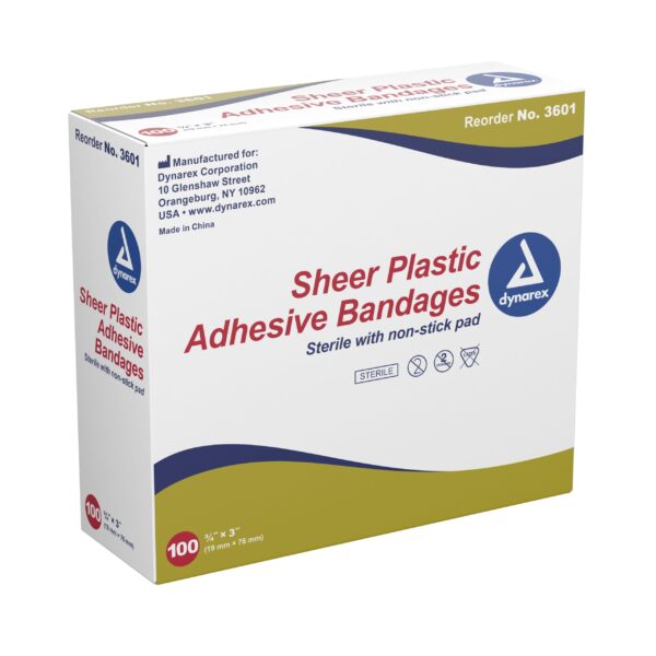 Dynarex? Tan Sheer Adhesive Bandage, 3/4 x 3 Inch * Sterile, Nonstick Pad, Ventilated Plastic Wrap - Image 3