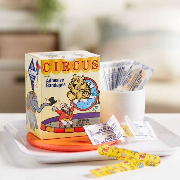 American? White Cross Stat Strip? Circus Kid Design Adhesive Bandage, 3/4 x 3 Inches - Image 6