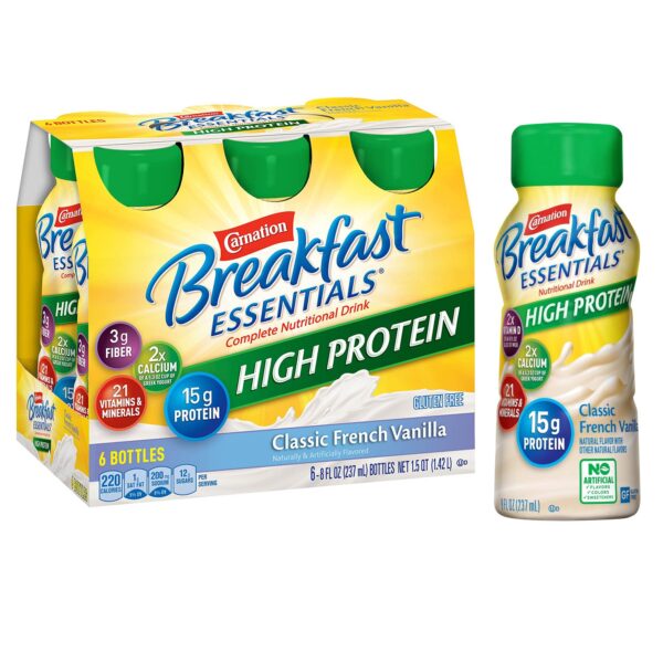 Carnation Breakfast Essentials High Protein Vanilla Nutritional Drink - 8 oz Bottles (Case of 24) - Image 6