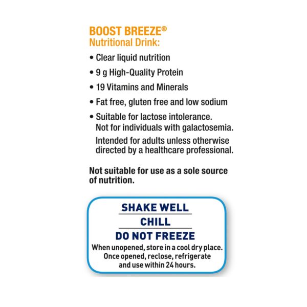 Boost Breeze Orange Nutritional Drink * 8 oz. Liquid Supplement for Wound Healing & Malnutrition Support - Image 5