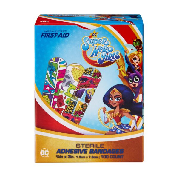 American White Cross First Aid DC Super Hero Girls Kid Design Adhesive Bandages (Part No. 10859) - Image 2