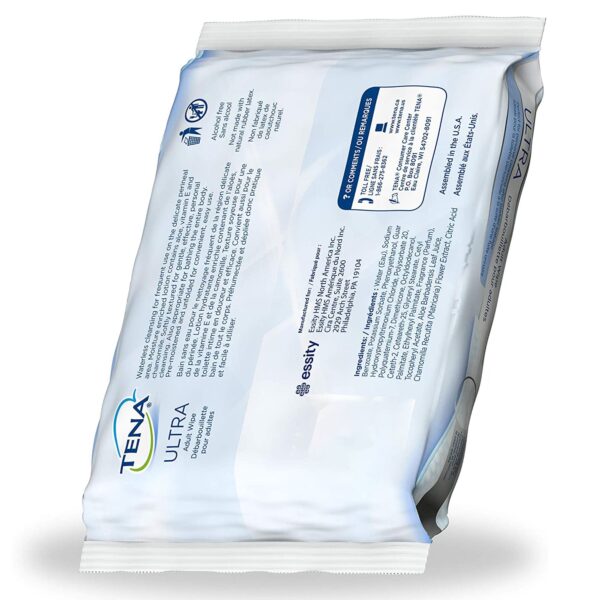 TENA ProSkin UltraFlush Flushable Personal Wipes - Gentle Cleansing Cloths with Aloe, Vitamin E & Chamomile - Image 3