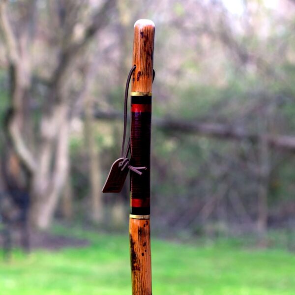 Brazos* Exotic Leather Safari Hickory Rustic Walking Stick, 55-Inch - Image 6