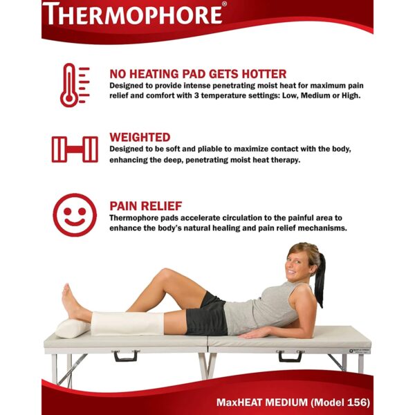 Thermophore MaxHEAT Moist Heating Pad 14 x 14 Inches – Electric Reusable Therapy Pad for Targeted Heat Relief - Image 5