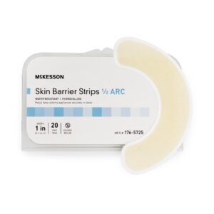 McKesson Skin Barrier Half-Arc Strip – Secure Ostomy Pouching with Water-Resistant Adhesive