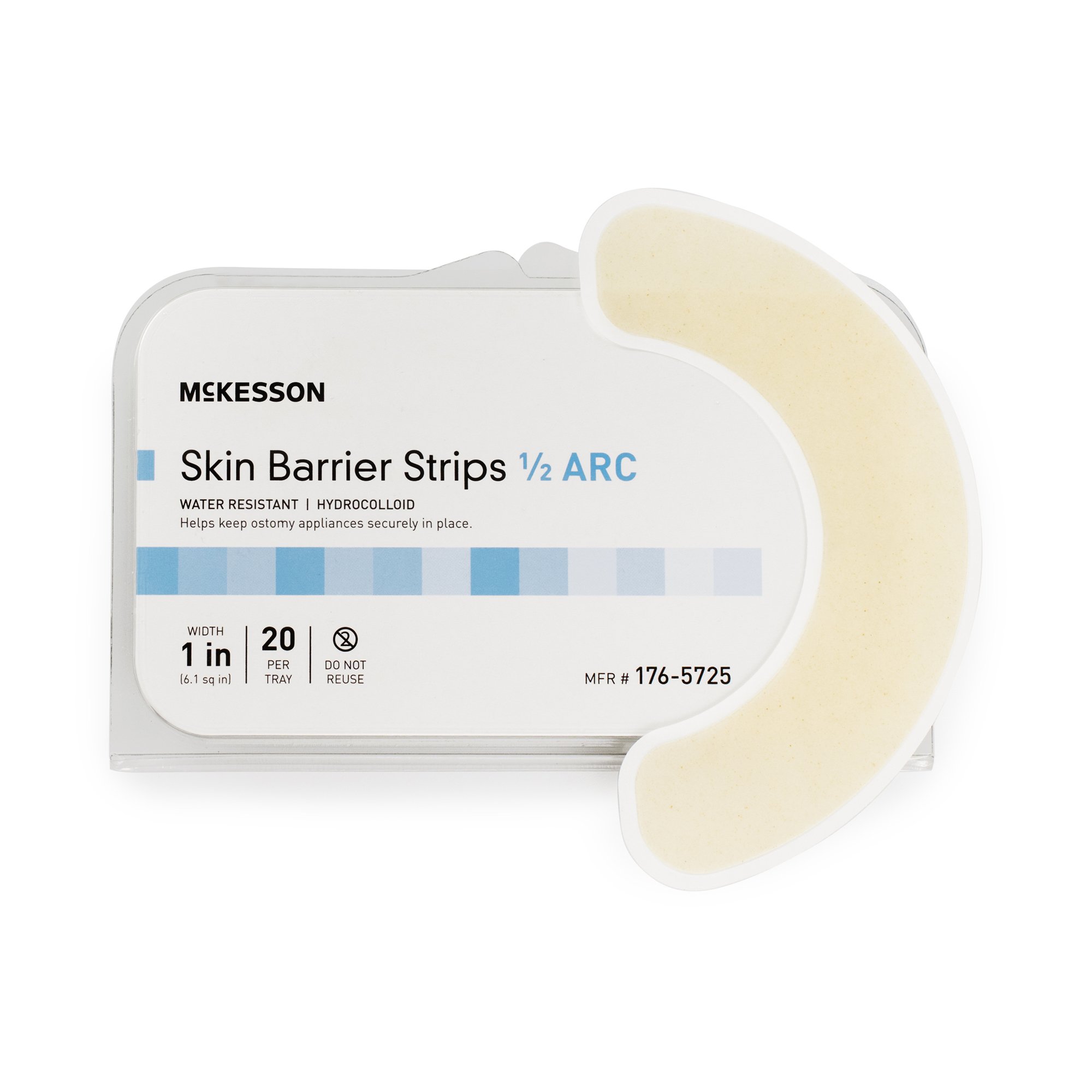 McKesson Skin Barrier Half-Arc Strip – Secure Ostomy Pouching with Water-Resistant Adhesive