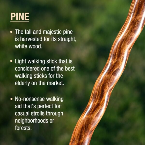 Brazos* Twisted Pine Handcrafted Walking Stick, 55 Inch - Red Sweet Gum with Wood Handle - Image 5