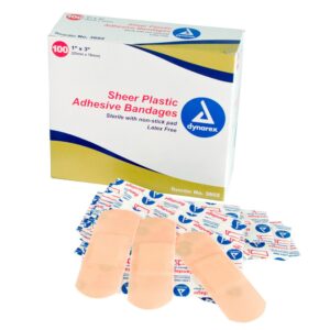 Dynarex Sheer Adhesive Strip, 1 x 3 Inch - Sterile Nonadherent Wound Dressing Pad for Effective Exudate Management