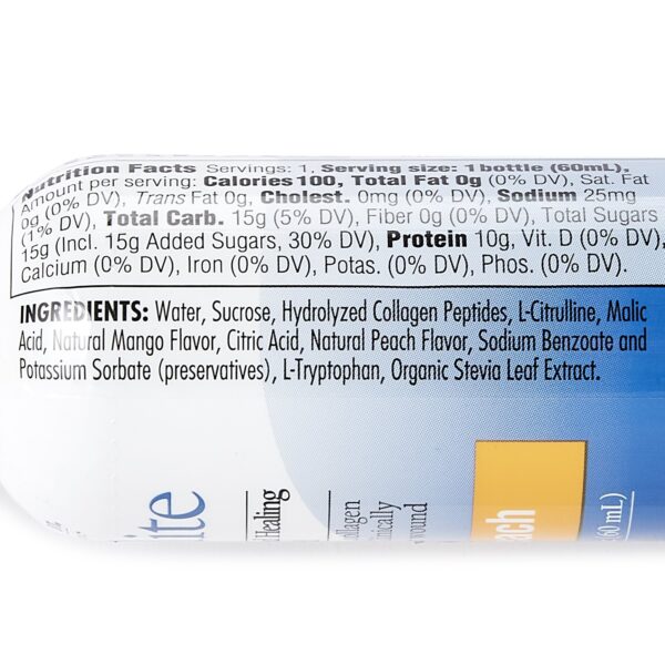 Expedite Mango-Peach Collagen & L-Citrulline Liquid Supplement - 2 oz Bottle - Image 2