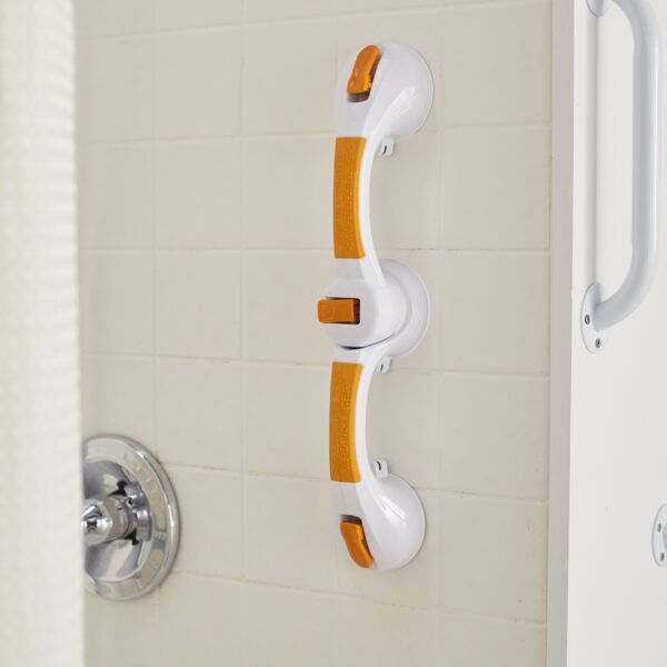 McKesson Rotating Suction-Cup Grab Bar, 19.75 Inch White and Yellow Plastic - Image 5