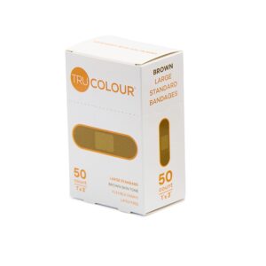 Tru-Colour Skin Tone Fabric Bandage Adhesive Strips * Brown, 1 x 3 Inch, 50 Pack