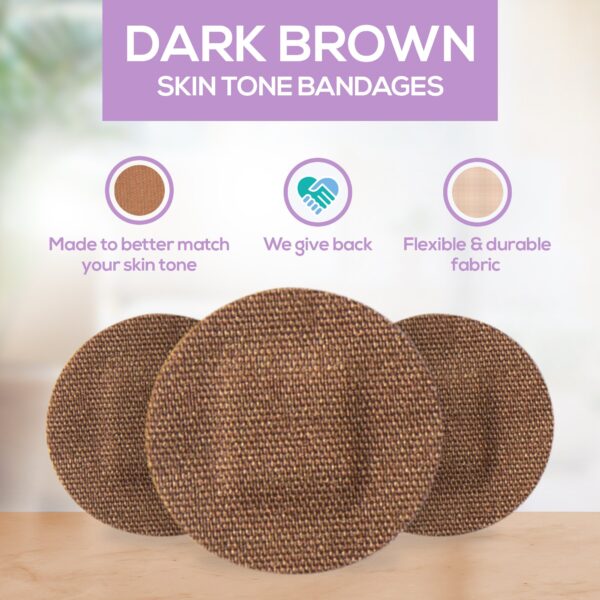 Tru-Colour? Dark Brown Adhesive Spot Bandages * Waterproof Fabric Wound Care (50 Pack) - Image 7