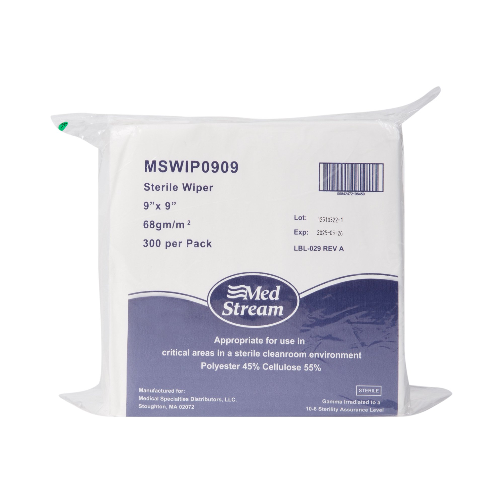 McKesson Sterile Cleanroom Wipes 9x9 Inches - 300 Pack