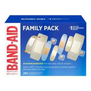 Band-Aid? Adhesive Bandages Family Variety Pack - Assorted Sizes, Sterile Plastic First Aid Bandages