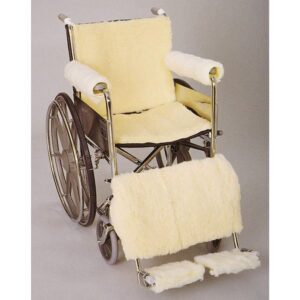 SkiL-Care* Sheepskin Seat and Back Pad for Wheelchairs * Comfortable and Washable Support