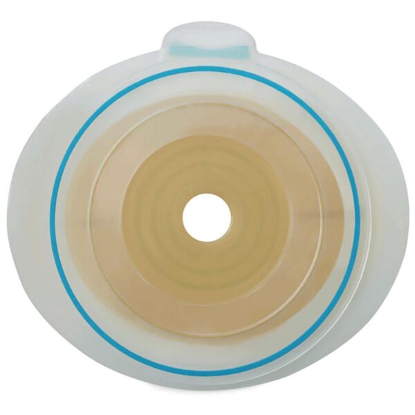 SenSura® Mio Click Ostomy Barrier with 25 mm Stoma Opening - Gray Flat Precut with Elastic Adhesive and Green Click Coupling - Image 3
