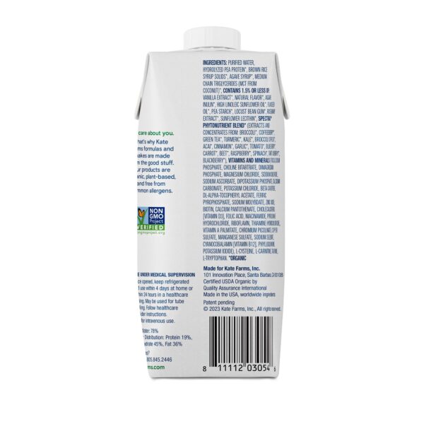 Kate Farms Peptide 1.0 Vanilla * Complete Plant-Based Nutrition Formula, 11 oz Bottle - Image 2
