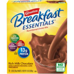 Carnation Breakfast Essentials? Chocolate Nutritional Drink by Nestle - Protein & Vitamin-Rich Powder for Kids and Adults