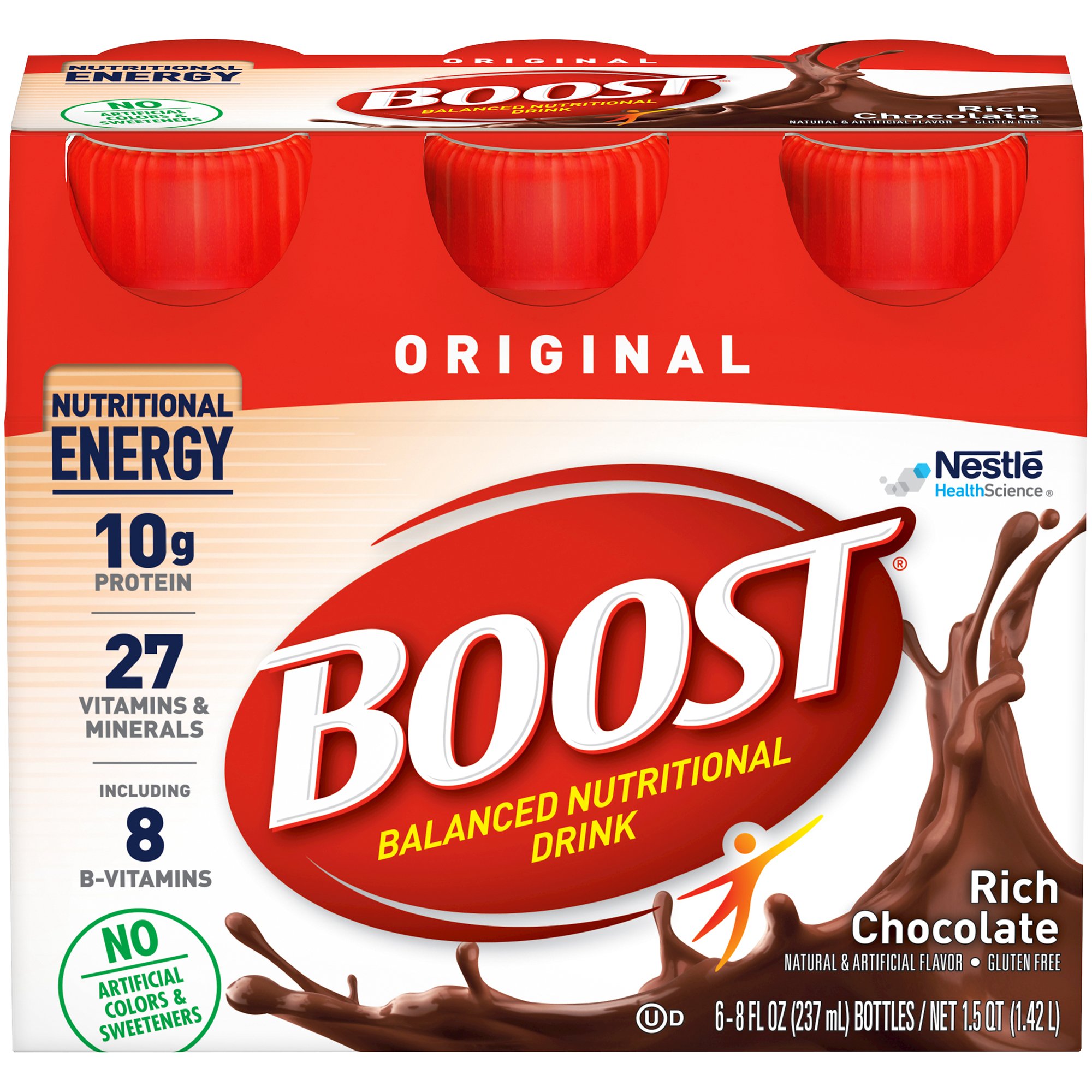 Boost Original Chocolate Nutritional Drink - 8 oz Bottle, Rich in Protein & Vitamins