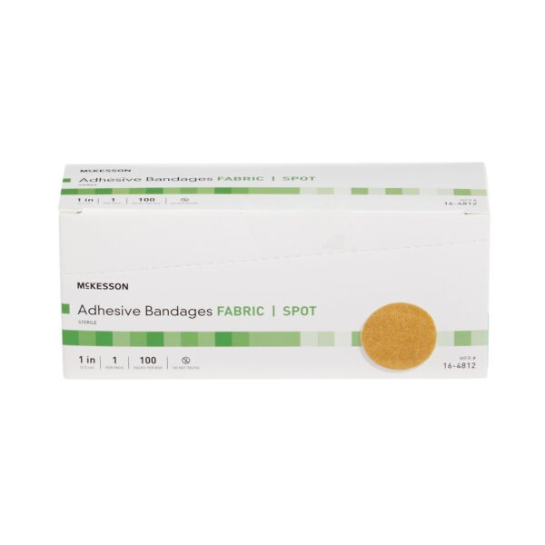 McKesson Round Tan Adhesive Spot Bandage, 1 Inch - Durable Fabric and Sterile Design - Image 5
