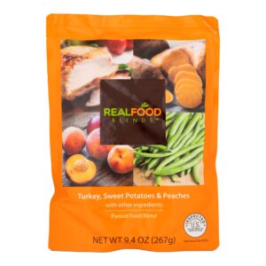Real Food Blends* Turkey, Sweet Potatoes & Peaches Puree Blend for Tube Feeding, 9.4 oz Pouch