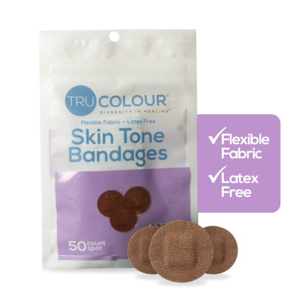 Tru-Colour? Dark Brown Adhesive Spot Bandages * Waterproof Fabric Wound Care (50 Pack) - Image 5