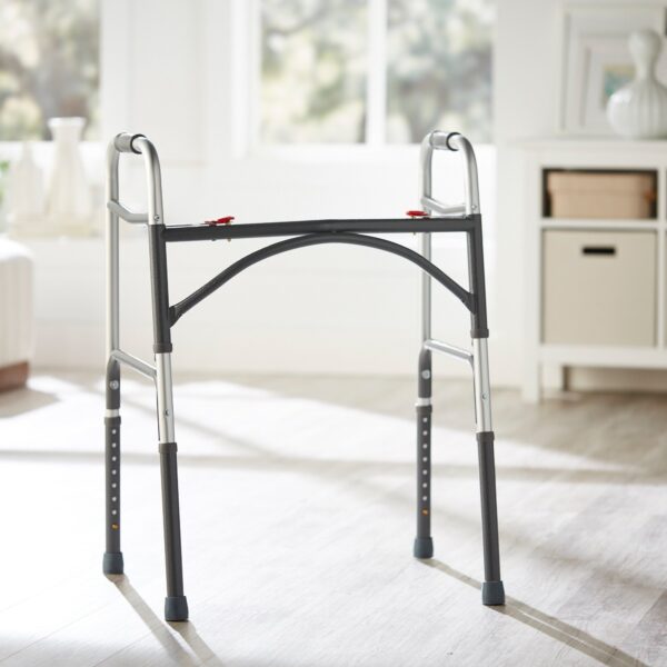 McKesson Steel Bariatric Folding Walker with Adjustable Height and 500 lb Capacity - Image 4