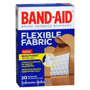 Band-Aid? Flexible Fabric Tan Adhesive Bandages (Part No. 861270) * Assorted Sizes for Wound Care