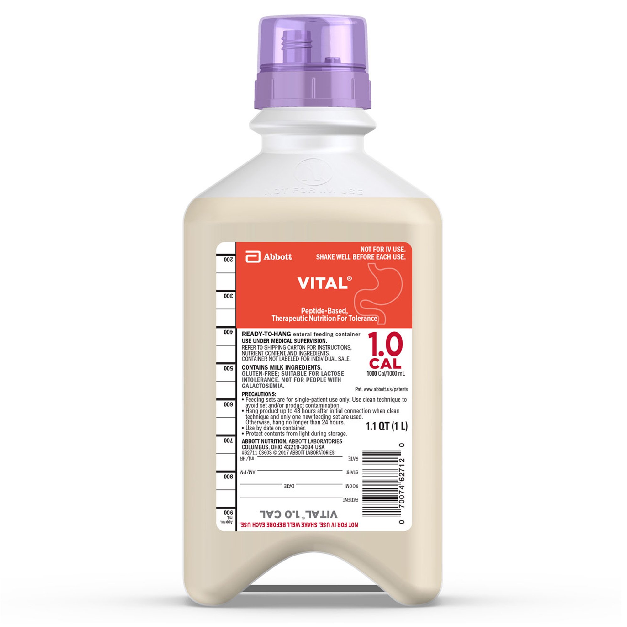 Vital? 1.0 Cal Vanilla Tube Feeding Formula - 33.8 oz Ready to Hang Bottle