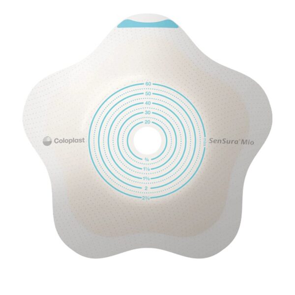 SenSura Mio Convex Flip Ostomy Barrier – 10 to 45 mm Stoma Size, Red Match, Elastic Adhesive, Star Shape, 2-Piece System - Image 2