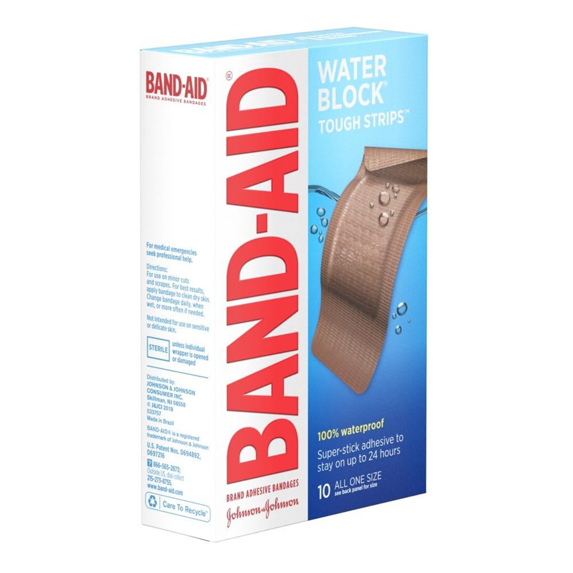 Band-Aid Water Block Tough Strips XL Waterproof Adhesive Bandages
