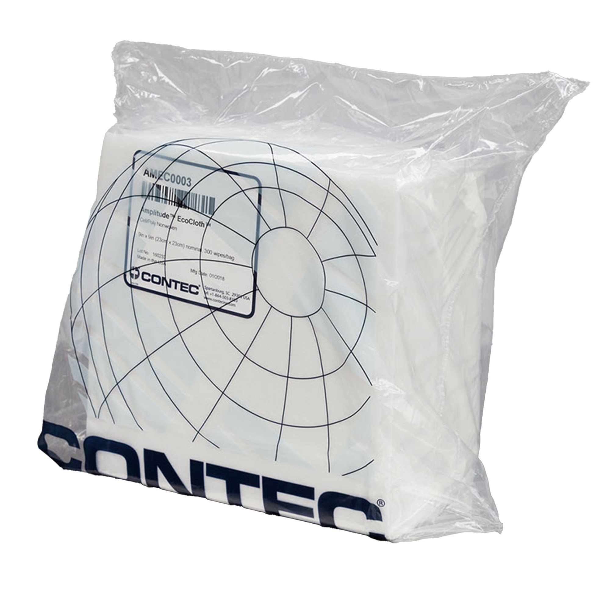 Amplitude™ EcoCloth™ 9x9 Inch Poly/Cellulose Cleanroom Wipes (300 per Bag)
