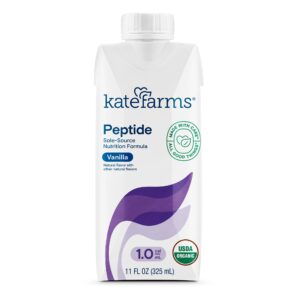 Kate Farms Peptide 1.0 Vanilla * Complete Plant-Based Nutrition Formula, 11 oz Bottle